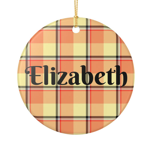 Personalized Ceramic Ornament, Custom Plaid Decoration, Holiday Gift, Home Decor, Christmas Ornament, Family Keepsake - Celtic Scents