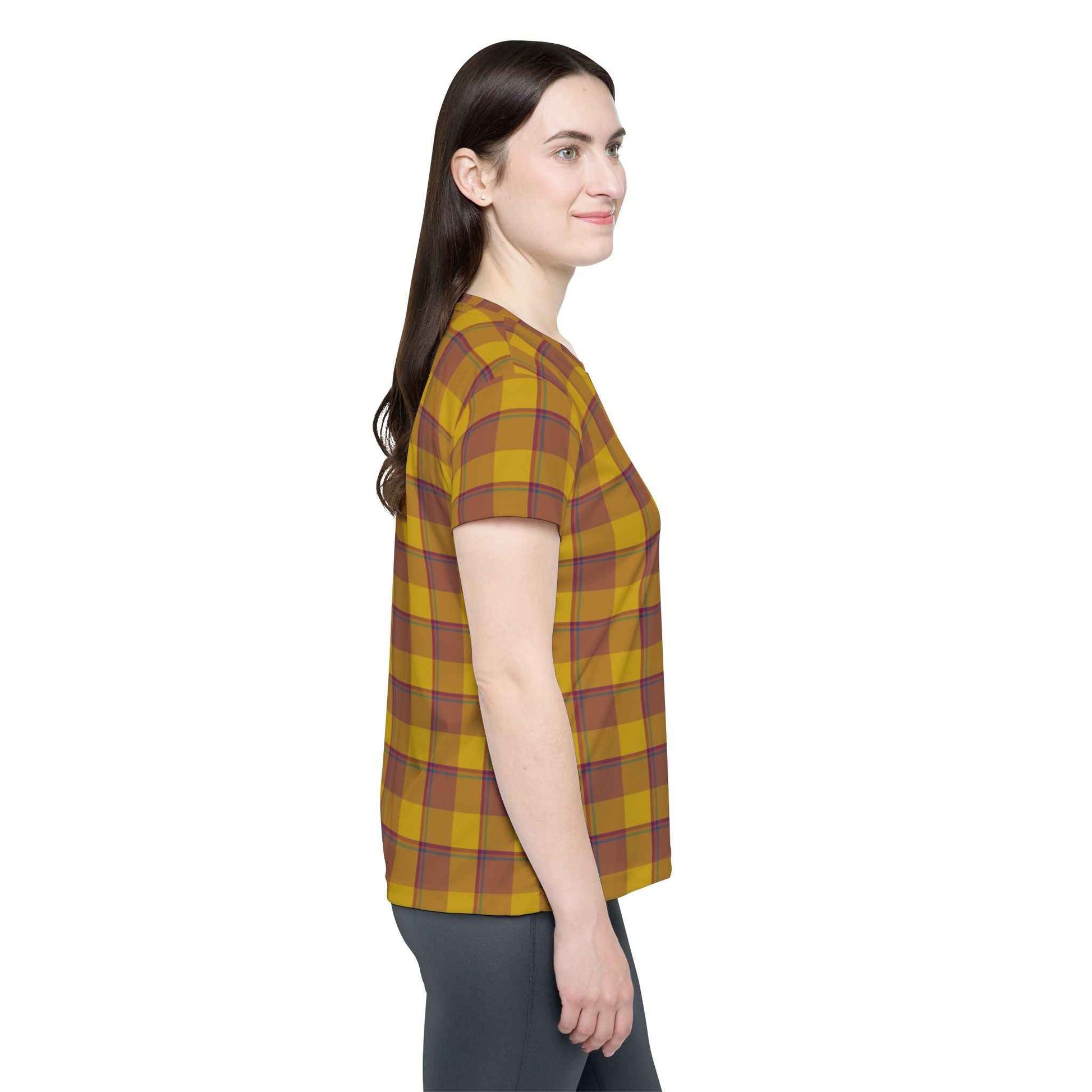 Plaid Sports Jersey, Cheer Top, Athletic Wear, Everyday Casual Tee, Gift for Sports Fans, Comfortable Sports Apparel