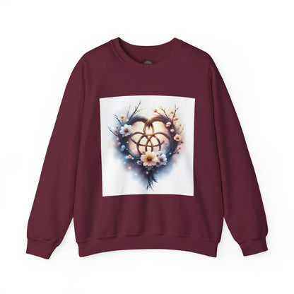 Floral Heart Crewneck Sweatshirt | Cozy Unisex Gift for Nature Lovers, Casual Wear, Spring Fashion, Eco-Friendly Style - Celtic Scents