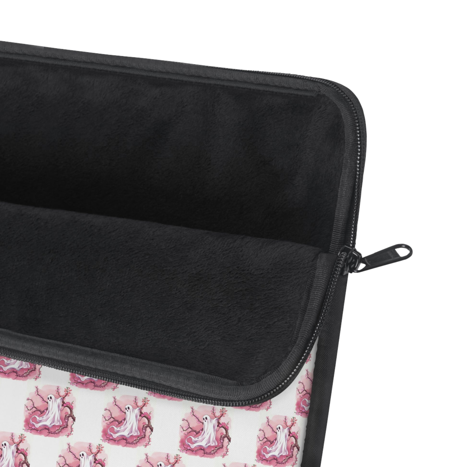 Charming Pink Ghost Laptop Sleeve, Cute Tech Accessory, Gift for Students, Colorful Electronics Cover, Fantasy-themed Sleeve - Celtic Scents