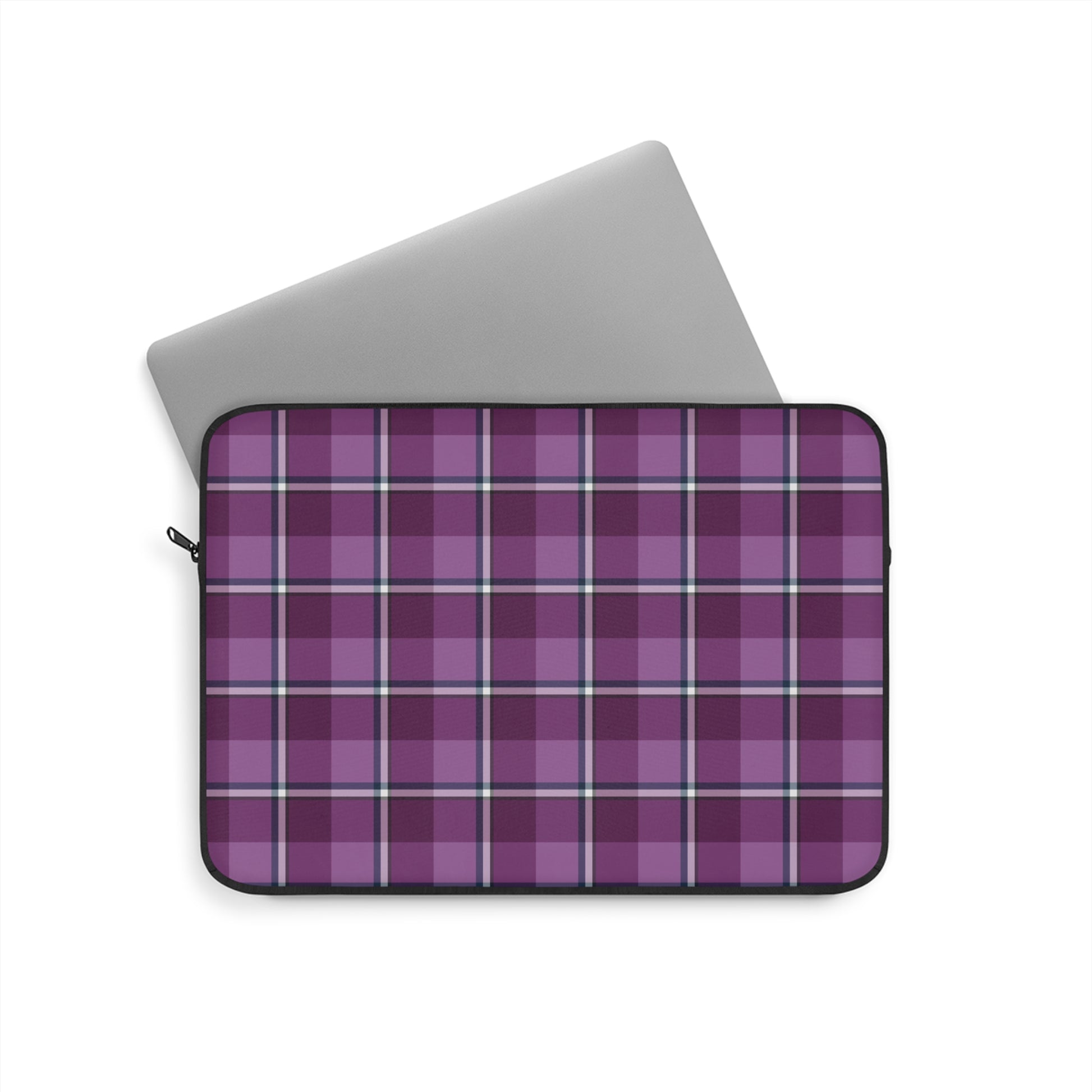 Plaid Laptop Sleeve, Purple Checkered Case for School, Work, Travel, Stylish Computer Cover, Gift for Students, Tech Accessories - Celtic Scents