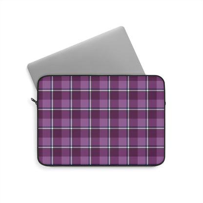 Plaid Laptop Sleeve, Purple Checkered Case for School, Work, Travel, Stylish Computer Cover, Gift for Students, Tech Accessories - Celtic Scents