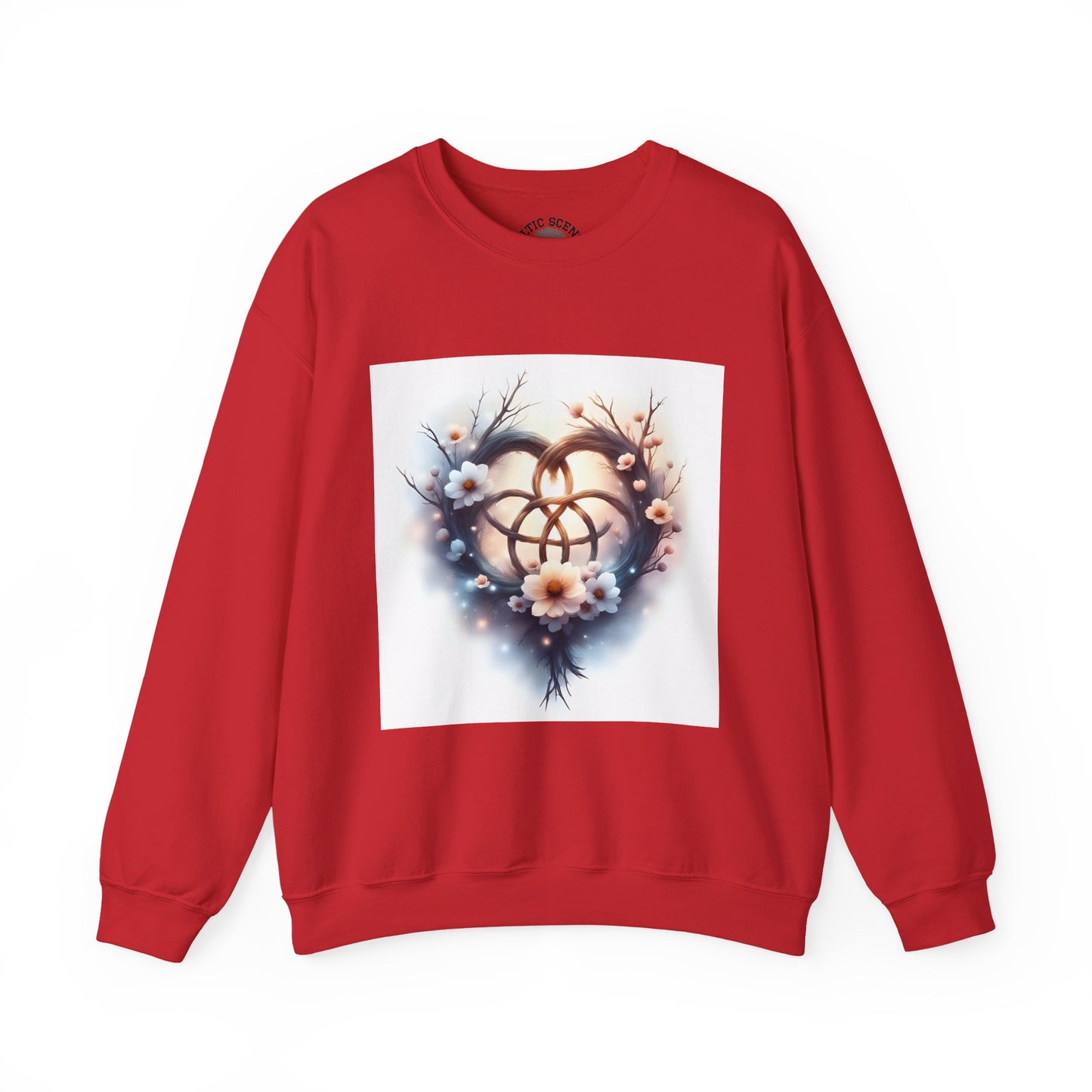 Floral Heart Crewneck Sweatshirt | Cozy Unisex Gift for Nature Lovers, Casual Wear, Spring Fashion, Eco-Friendly Style - Celtic Scents