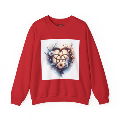 Floral Heart Crewneck Sweatshirt | Cozy Unisex Gift for Nature Lovers, Casual Wear, Spring Fashion, Eco-Friendly Style - Celtic Scents