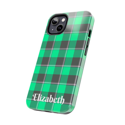 Personalized Plaid Tough Phone Case, Custom Phone Cover, Gifts for Her, Unique Cell Phone Case, Trendy Accessories, Holiday Gifts - Celtic Scents