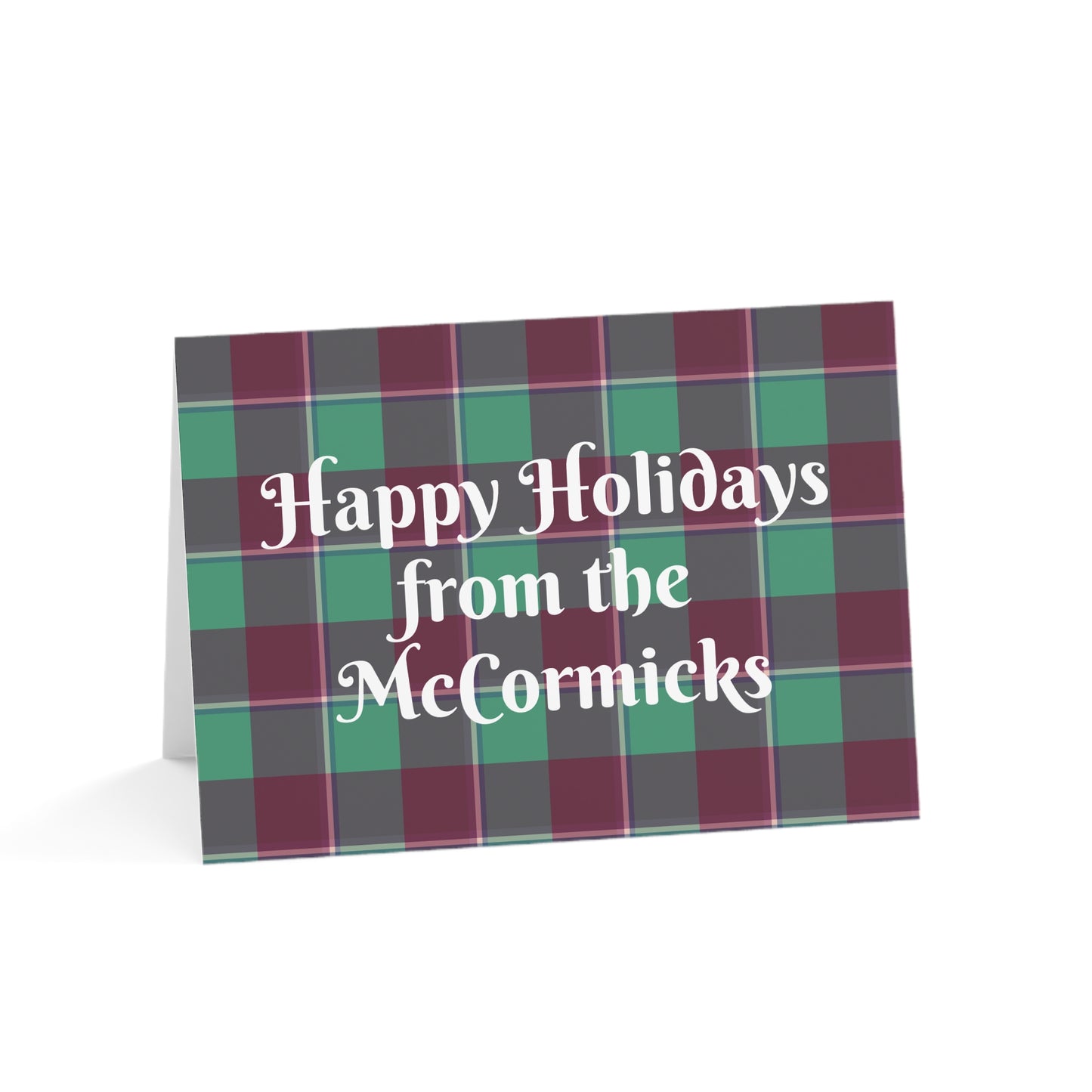 Plaid Holiday Greeting Cards, Customizable, Festive Wishes, Perfect for Christmas, Thanksgiving, Family Celebrations, 1-50 Packs - Celtic Scents