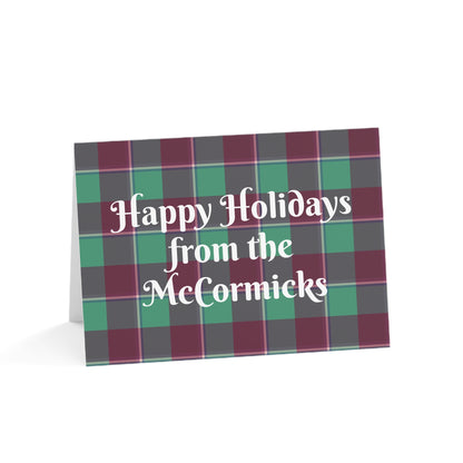 Plaid Holiday Greeting Cards, Customizable, Festive Wishes, Perfect for Christmas, Thanksgiving, Family Celebrations, 1-50 Packs - Celtic Scents