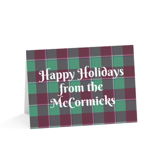 Plaid Holiday Greeting Cards, Customizable, Festive Wishes, Perfect for Christmas, Thanksgiving, Family Celebrations, 1-50 Packs - Celtic Scents