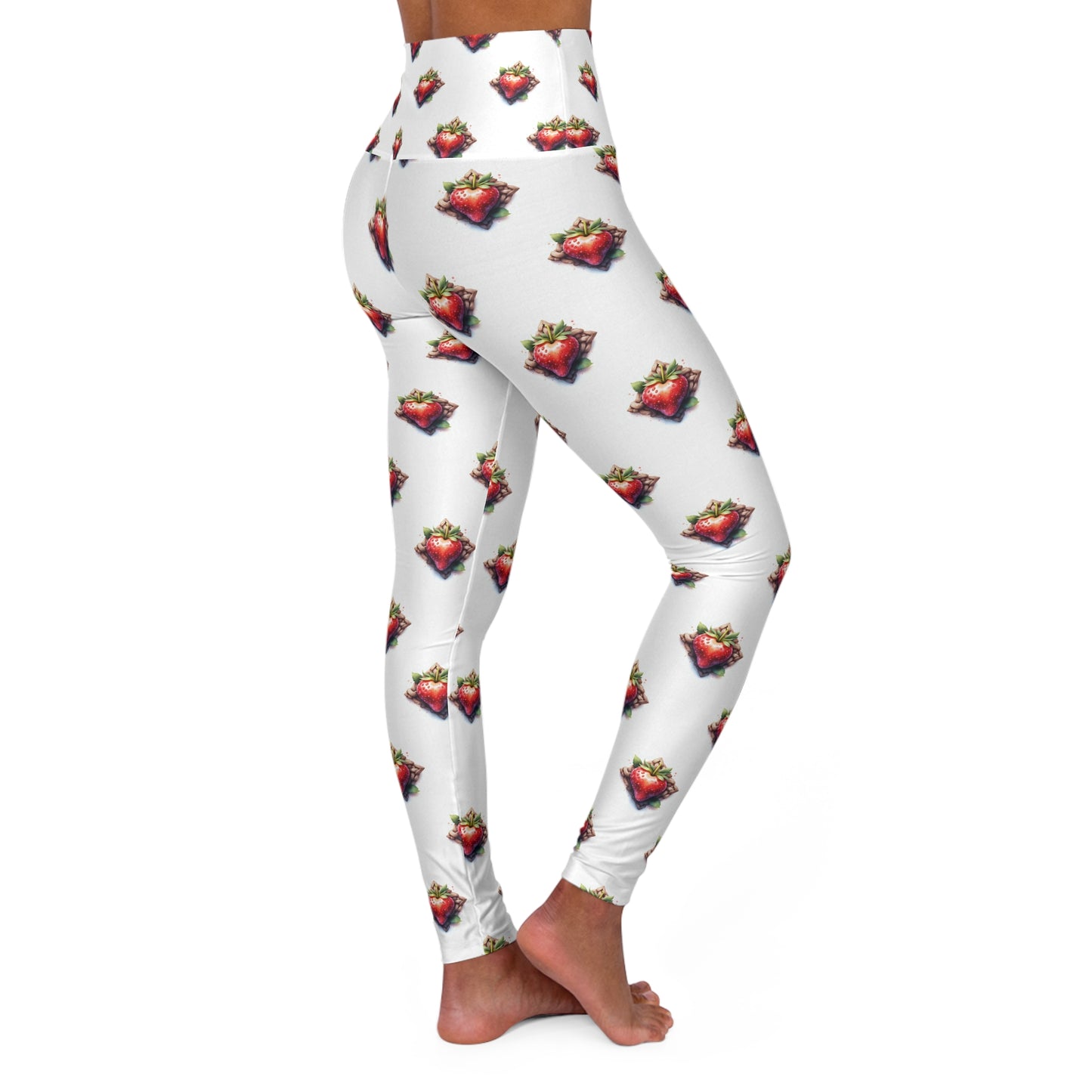 Strawberry Celtic Knot High Waisted Yoga Leggings, Fitness Apparel, Activewear, Workout Leggings, Gift for Yogis - Celtic Scents