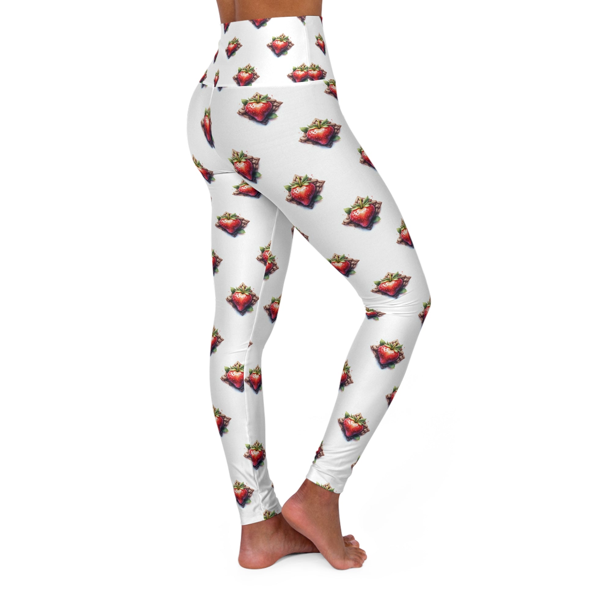Strawberry Celtic Knot High Waisted Yoga Leggings, Fitness Apparel, Activewear, Workout Leggings, Gift for Yogis - Celtic Scents