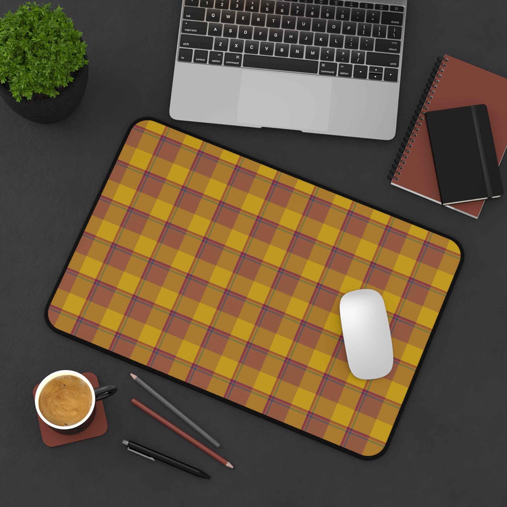 Cozy Plaid Desk Mat for Home Office, Office Decor, Computer Mouse Pad, Studio Essentials, Work from Home Gift