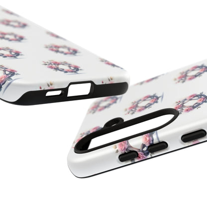 Floral Phone Case, Tough Cases for Women, Cute Celtic Knot Floral Design iPhone Cover, Gift for Her, Stylish Tech Accessories