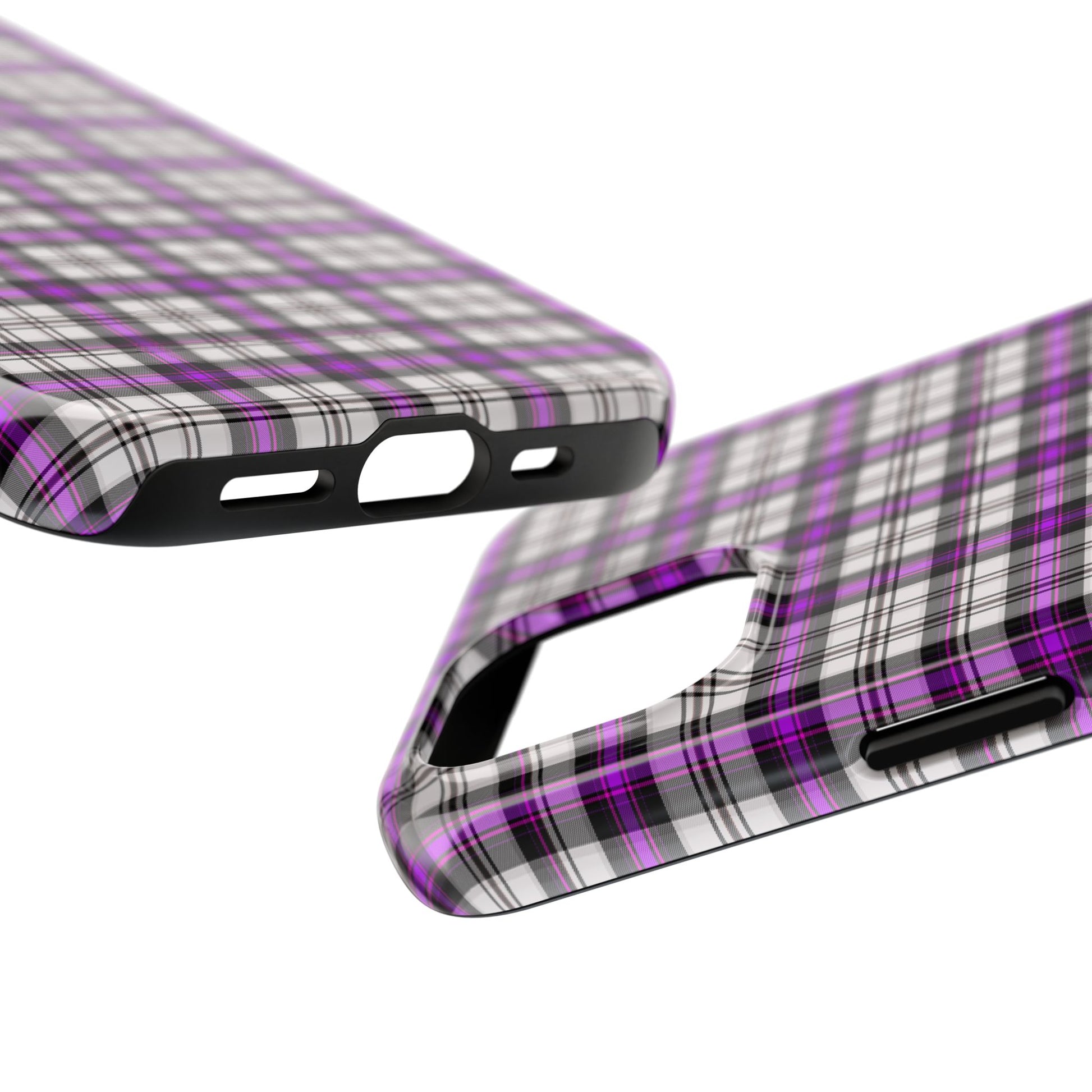Stylish Tough Phone Case, Purple Plaid Protective Cover, Cute Gift for Teens, Cell Phone Accessory, Trendy Tech - Celtic Scents