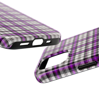 Stylish Tough Phone Case, Purple Plaid Protective Cover, Cute Gift for Teens, Cell Phone Accessory, Trendy Tech - Celtic Scents