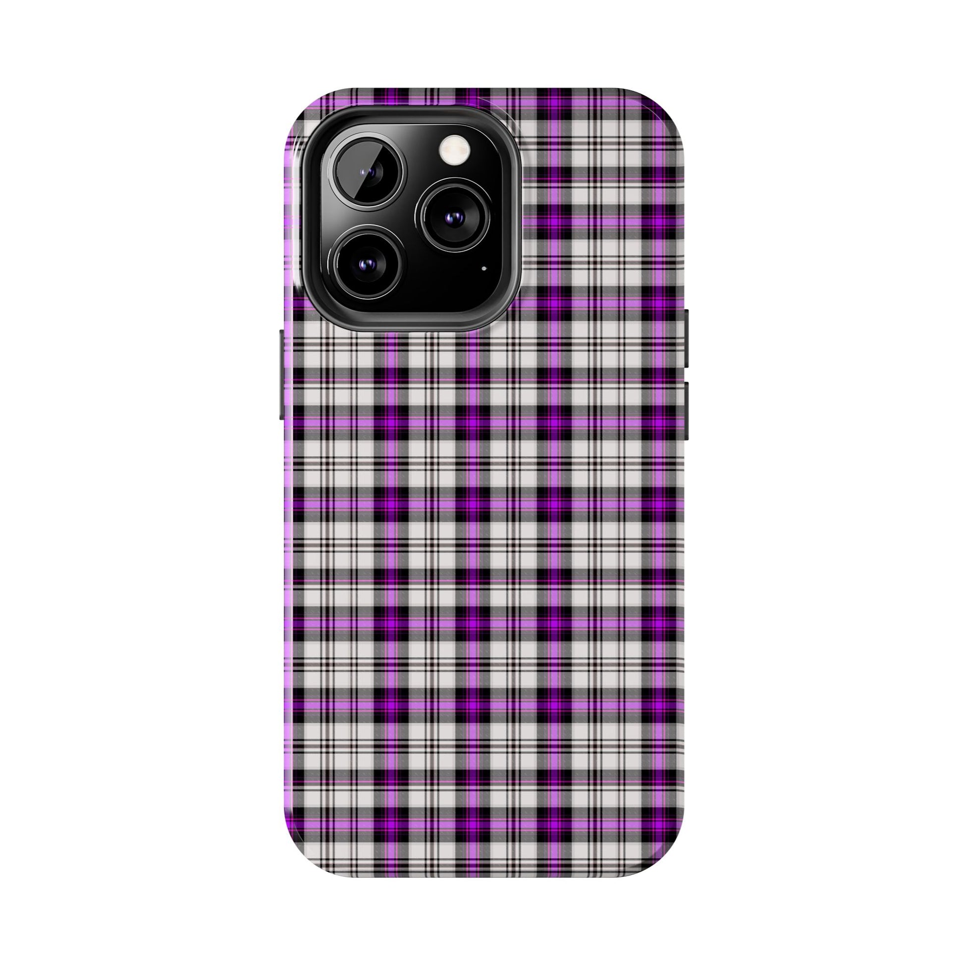 Stylish Tough Phone Case, Purple Plaid Protective Cover, Cute Gift for Teens, Cell Phone Accessory, Trendy Tech - Celtic Scents