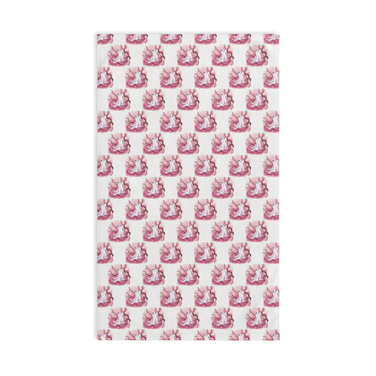 Whimsical Pink Ghost Hand Towel – Cute Bathroom Decor, Gift for Boo Lovers, Soft Cotton Towel, Kids Room Accessory, Home Spa Treat