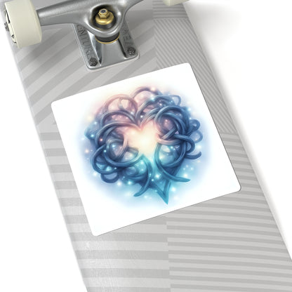 Whimsical Heart Kiss-Cut Stickers for Love Notes, Laptop Decor, Gifts, Scrapbooking, Valentine's Day, Romantic Decor - Celtic Scents