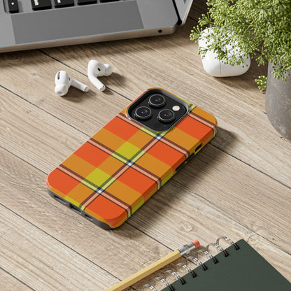 Vibrant Autumn Plaid Phone Case | Tough Phone Protector, Colorful Tech Accessory, Stylish Gift for Him/Her, Fun Birthday Present, Trendy - Celtic Scents