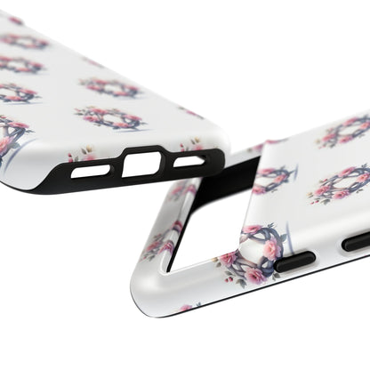 Floral Phone Case, Tough Cases for Women, Cute Celtic Knot Floral Design iPhone Cover, Gift for Her, Stylish Tech Accessories