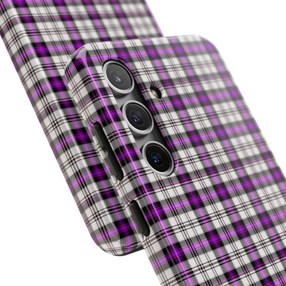 Stylish Tough Phone Case, Purple Plaid Protective Cover, Cute Gift for Teens, Cell Phone Accessory, Trendy Tech - Celtic Scents