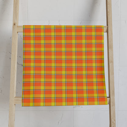 Bright Autumn Plaid Hand Towel, Kitchen Towel, Home Decor, Gift for Her, Colorful Dish Towel, Checkered Towel for Holidays - Celtic Scents