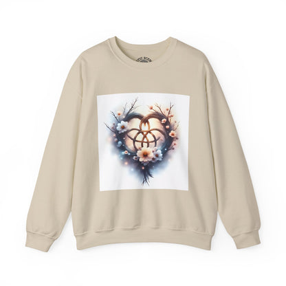 Floral Heart Crewneck Sweatshirt | Cozy Unisex Gift for Nature Lovers, Casual Wear, Spring Fashion, Eco-Friendly Style - Celtic Scents
