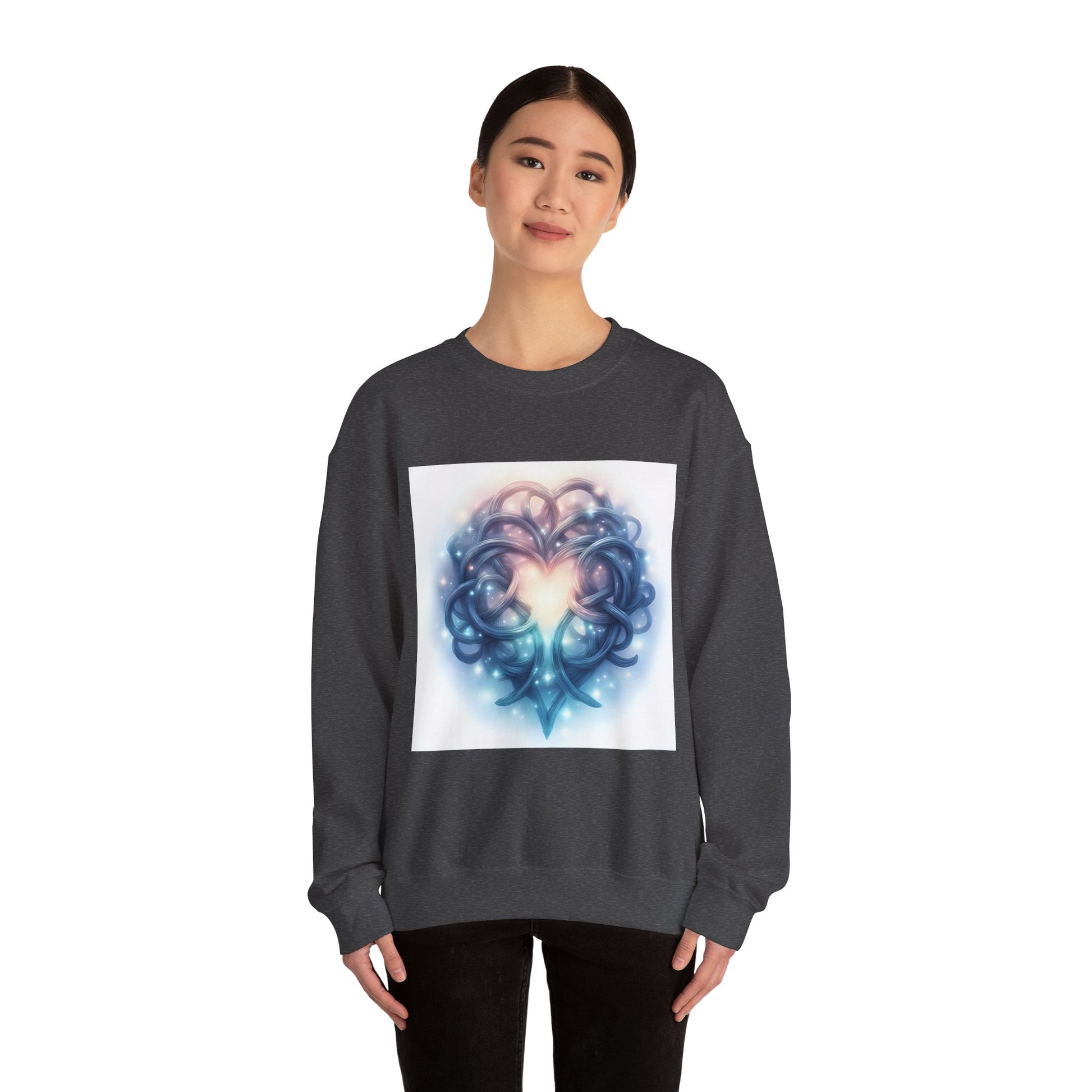Heartfelt Unisex Crewneck Sweatshirt - Cozy Gift for Couples, Valentine's Day Sweatshirt, Funky Heart Design, Everyday Comfort, Unique [...] - Celtic Scents