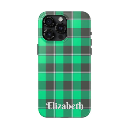 Personalized Plaid Tough Phone Case, Custom Phone Cover, Gifts for Her, Unique Cell Phone Case, Trendy Accessories, Holiday Gifts - Celtic Scents