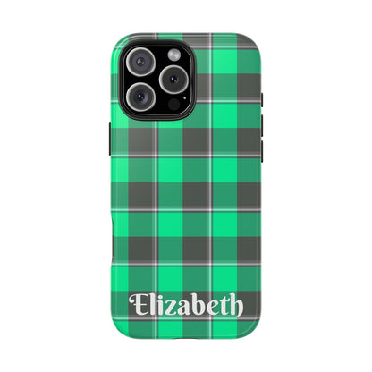Personalized Plaid Tough Phone Case, Custom Phone Cover, Gifts for Her, Unique Cell Phone Case, Trendy Accessories, Holiday Gifts - Celtic Scents