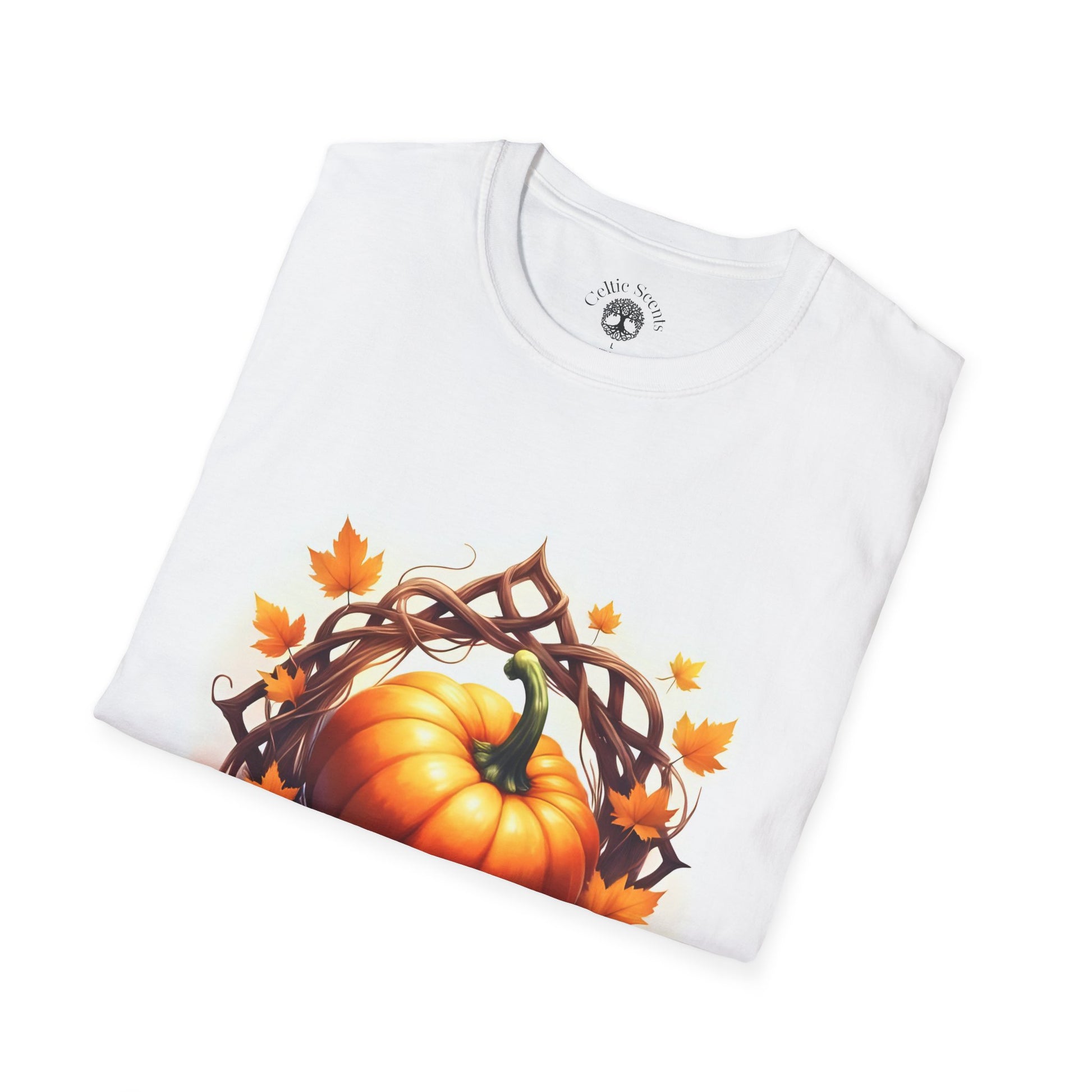 Autumn Pumpkin T-Shirt, Fall Tee, Halloween Shirt, Harvest Apparel, Thanksgiving Gift, Cozy Unisex Top - Celtic Scents