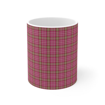 Cozy Pink Plaid Mug | 11oz Coffee Cup | Perfect for Autumn, Home Decor, Gift for Friends and Family, Warm Beverage Enjoyment - Celtic Scents