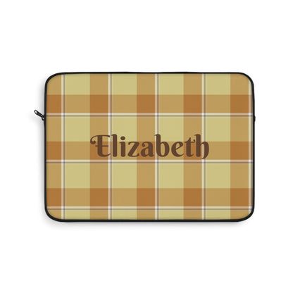 Personalized Plaid Laptop Sleeve, Custom Tech Case, Stylish Computer Cover - Celtic Scents