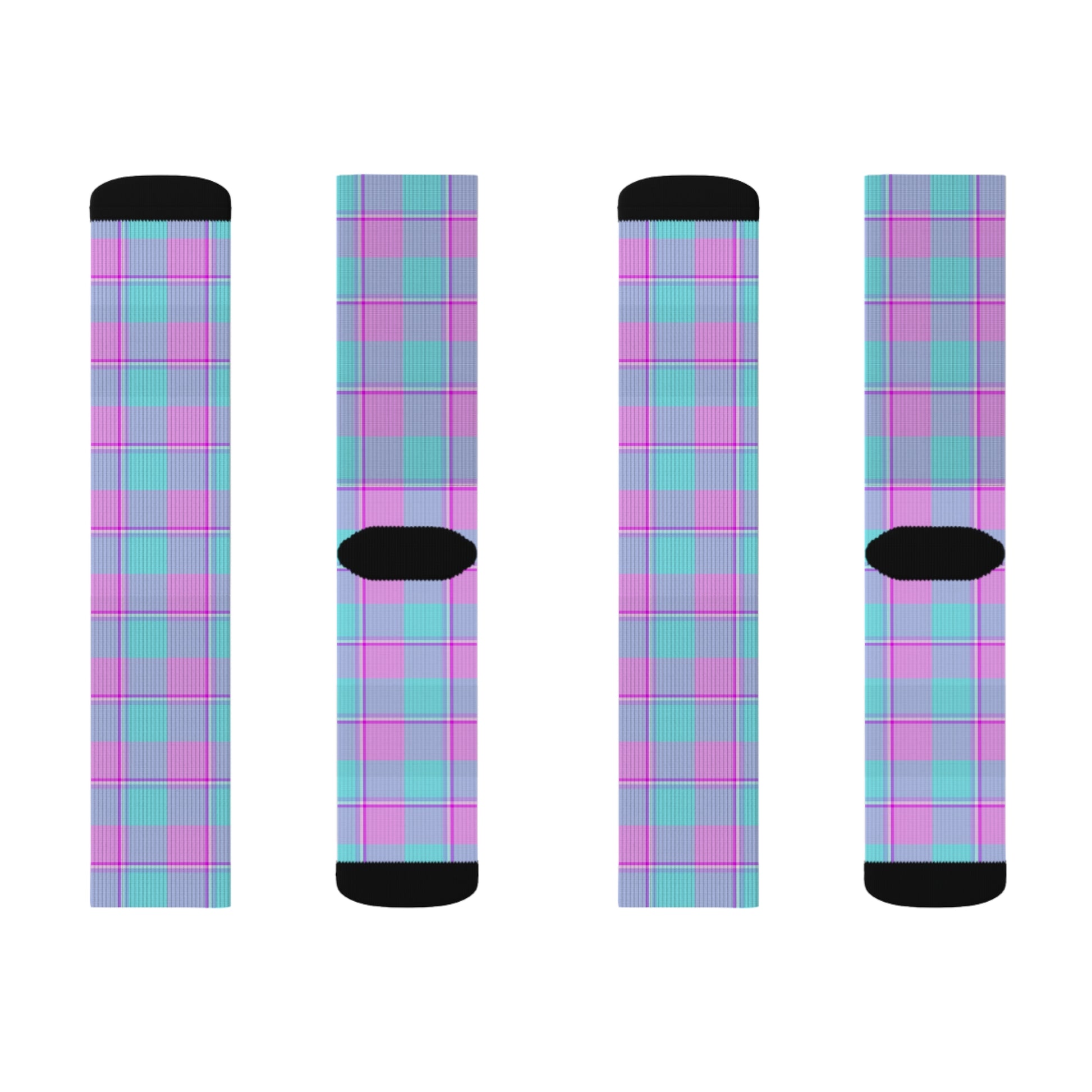Vibrant Plaid Sublimation Socks, Colorful Patterned Socks, Unique Gift - Celtic Scents
