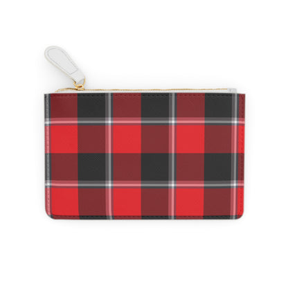 Personalized Mini Clutch Bag, Red Plaid Pouch, Custom Name Wallet, Fashion Accessory, Perfect Gift for Her, Holiday Essentials - Celtic Scents