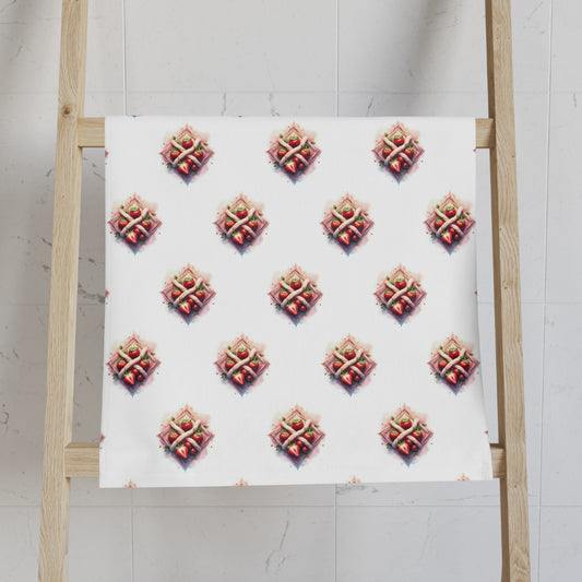 Bohemian Celtic Strawberry Hand Towel, Kitchen Towel, Decorative Towel, Unique Gift, Home Décor, Bathroom Accessory