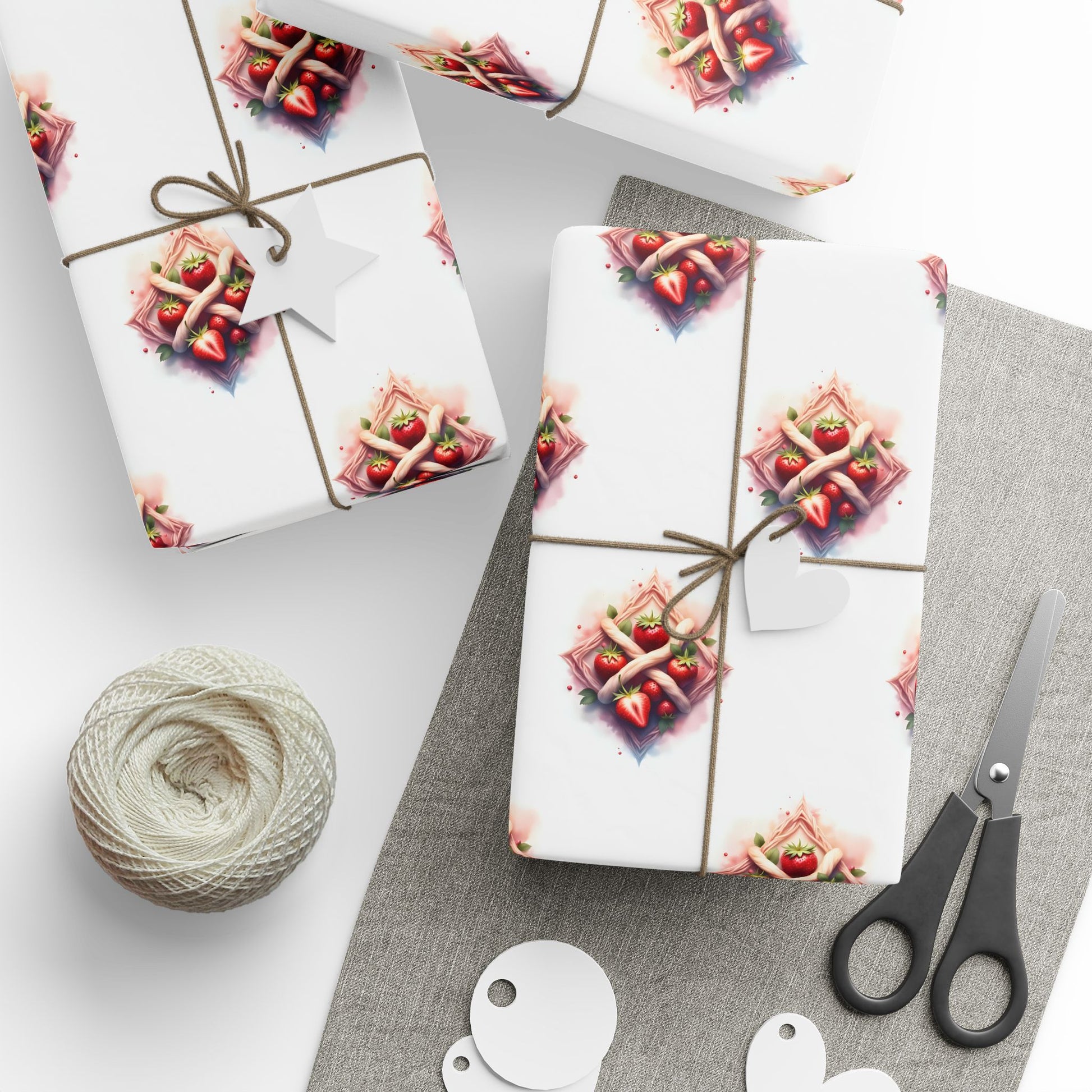 Strawberry Wrapping Paper - Holiday Gift Wrap, Birthday Gift Wrap, Christmas Wrap, Eco-Friendly Wrapping Paper, Unique Gift Presentation - Celtic Scents