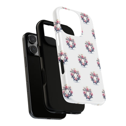 Floral Phone Case, Tough Cases for Women, Cute Celtic Knot Floral Design iPhone Cover, Gift for Her, Stylish Tech Accessories