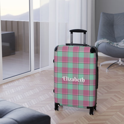 Personalized Travel Suitcase, Custom Luggage Bag, Plaid Carry-On, Unique Gift for Travelers, Stylish Vacation Essentials - Celtic Scents