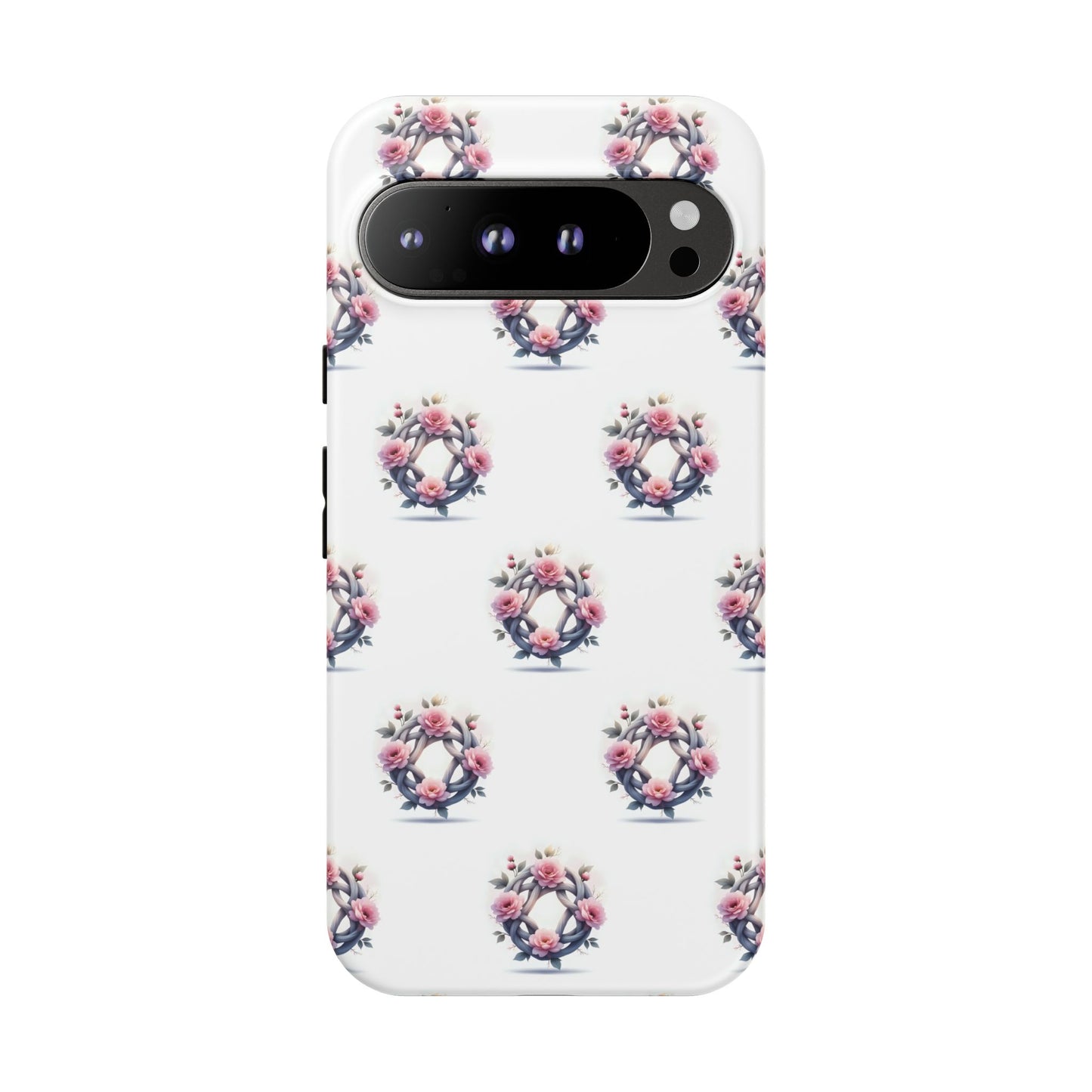 Floral Phone Case, Tough Cases for Women, Cute Celtic Knot Floral Design iPhone Cover, Gift for Her, Stylish Tech Accessories