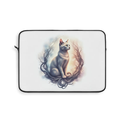 Elegant Cat Laptop Sleeve | Minimalist Cat Design, Gifts for Cat Lovers, Stylish Tech Accessory, Cute Pet Gift, Unique Laptop Case - Celtic Scents