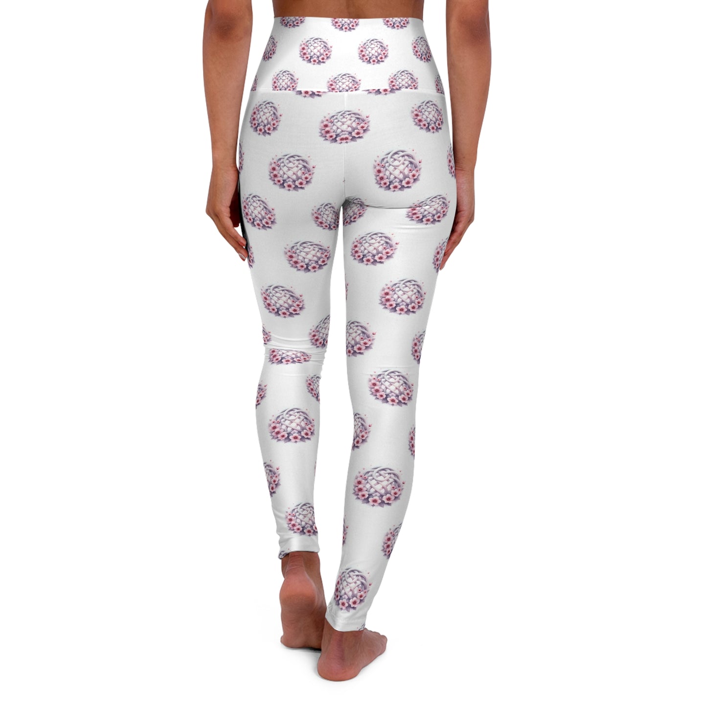 Delightful High Waisted Yoga Leggings - Fun Polka Dot Design, Fitness Apparel, Activewear, Workout Tights, Gift for Yoga Lovers, Celtic Knot Floral Design - Celtic Scents