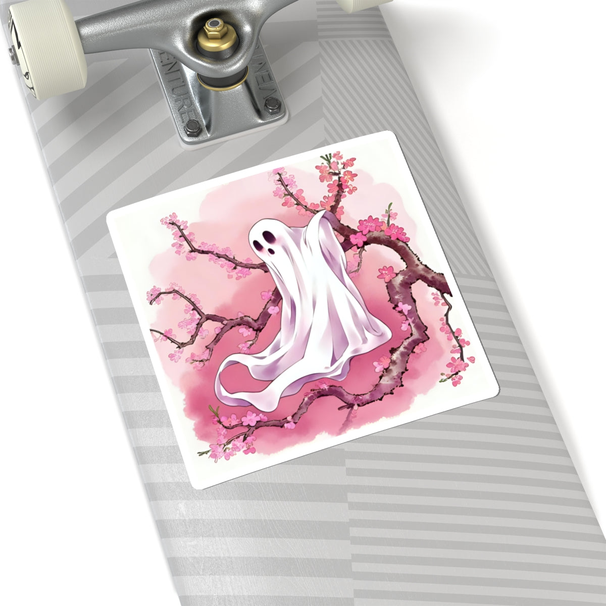 Whimsical Ghost Cherry Blossom Stickers, Cute Decor, Gift for Halloween, Kawaii Sticker, Laptop Decal - Celtic Scents