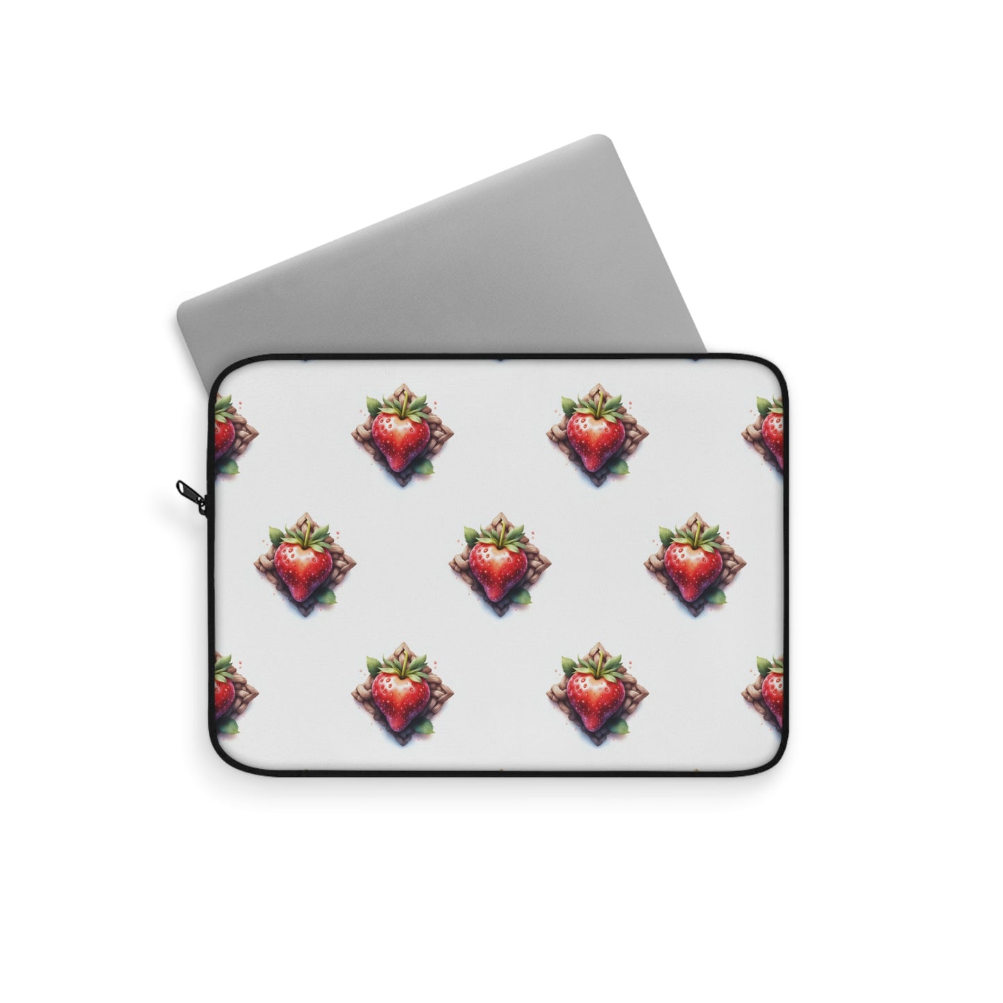 Cute Strawberry Laptop Sleeve, Floral Tech Accessory, Gift for Her, Cute School Supplies, Strawberry Design - Celtic Scents