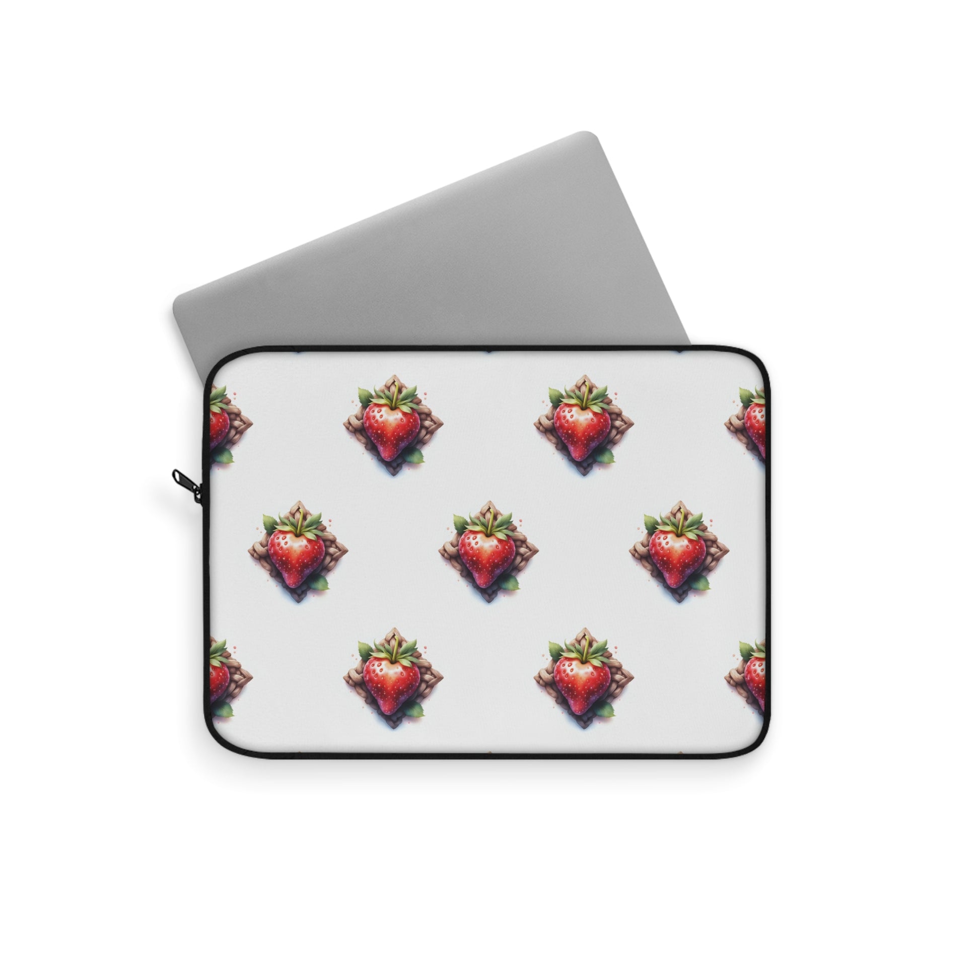 Cute Strawberry Laptop Sleeve, Floral Tech Accessory, Gift for Her, Cute School Supplies, Strawberry Design - Celtic Scents