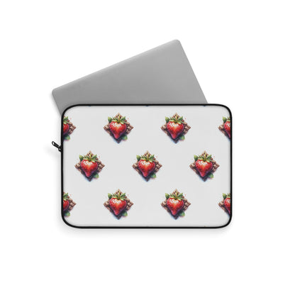 Cute Strawberry Laptop Sleeve, Floral Tech Accessory, Gift for Her, Cute School Supplies, Strawberry Design - Celtic Scents