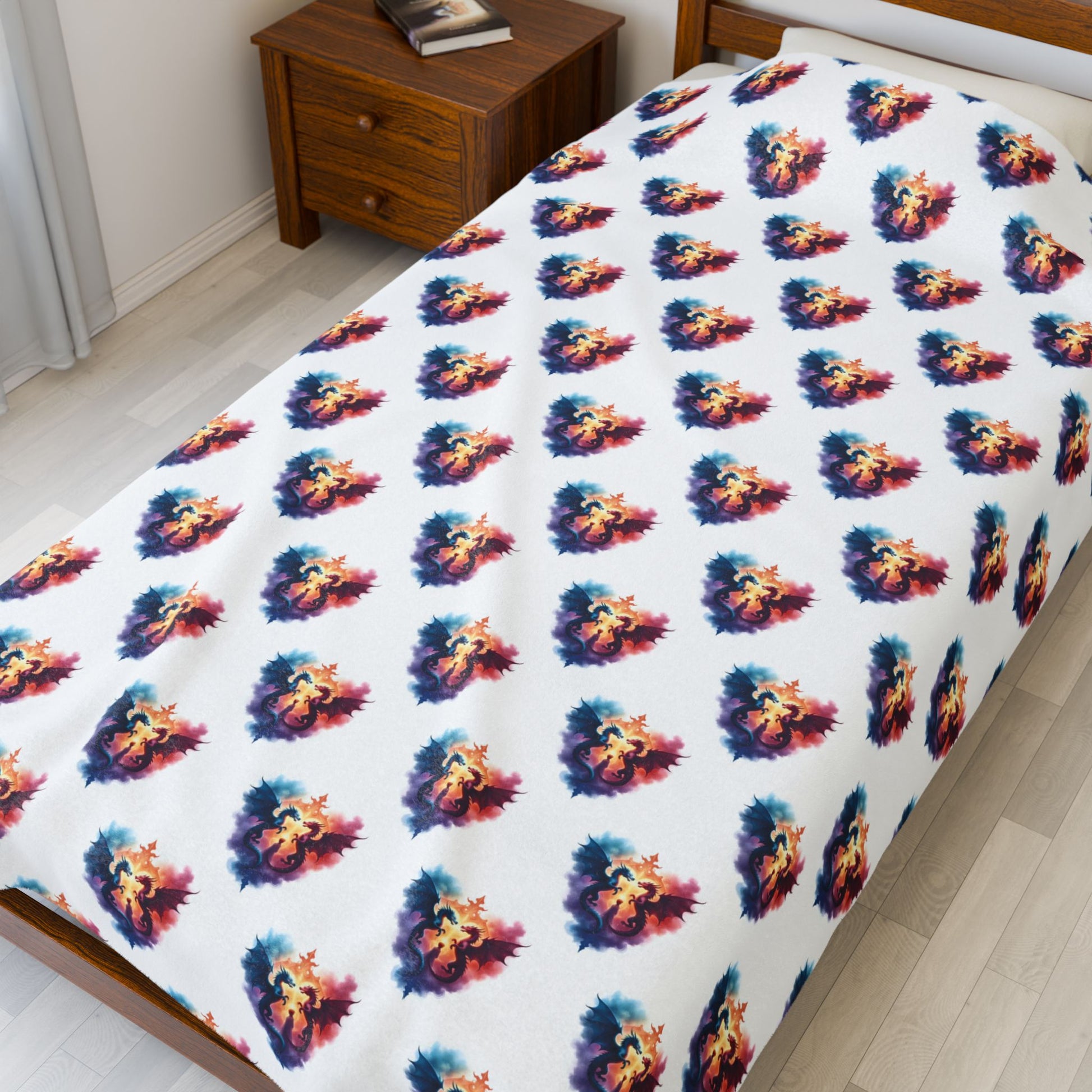 Cozy Dragon Pattern Velveteen Plush Blanket - Soft Throw for Living Room, Bedroom, Gift, Home Decor, Warm Comfort - Celtic Scents
