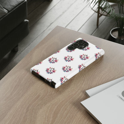 Floral Phone Case, Tough Phone Cover, Cute Protection for Mobile, Gift for Her, Celtic Knot Floral Pattern Case