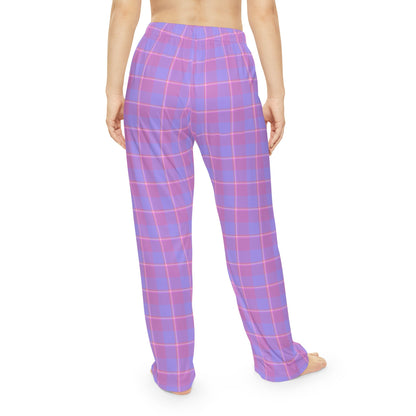 Cozy Women's Pajama Pants, Stylish Loungewear, Sleep Pants, Gift for Her, Purple Pink Plaid Pajamas, Lounge Pants for Comfort - Celtic Scents