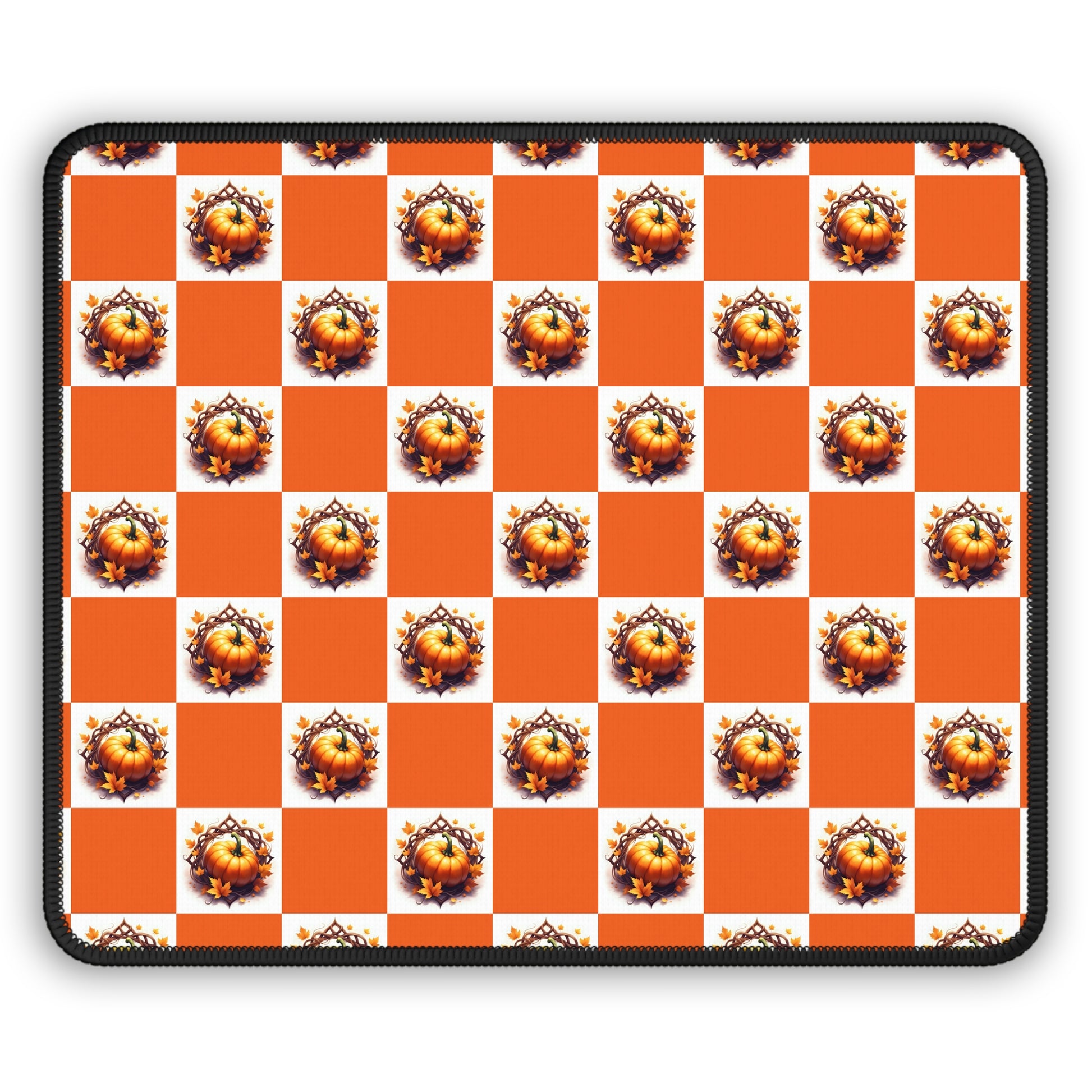Vibrant Gaming Mouse Pad, Gaming Desk Accessories, Gamer Gift, Office Decor, Mouse Mat, Unique Pumpkin Checkered Design - Celtic Scents