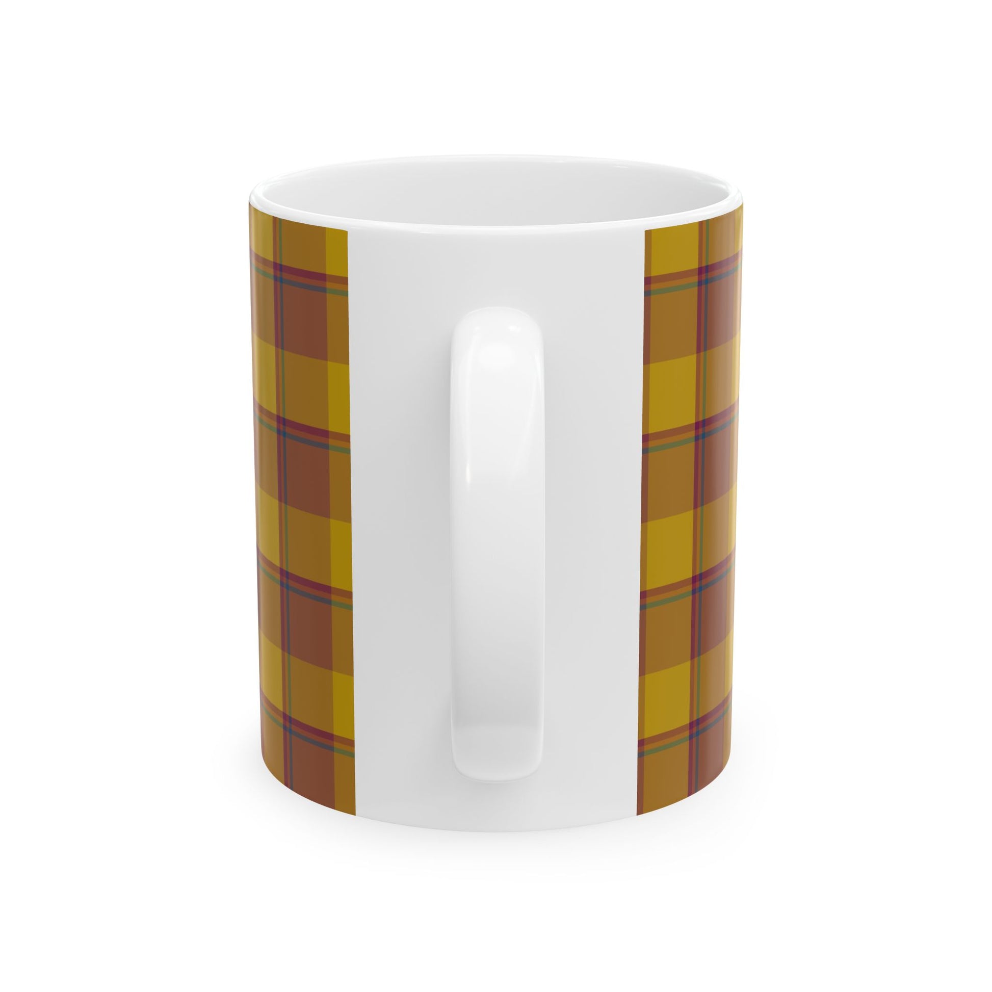 Autumn Plaid Ceramic Mug, 11 oz and 15 oz Sizes, Perfect for Coffee Lovers, Gift Ideas, Holidays, Birthdays - Celtic Scents